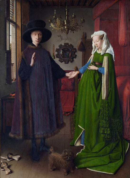 Jan van Eyck, Le portrait des Arnolfini, 1434 (Lithographie)
